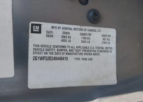 2G1WF52E249448419